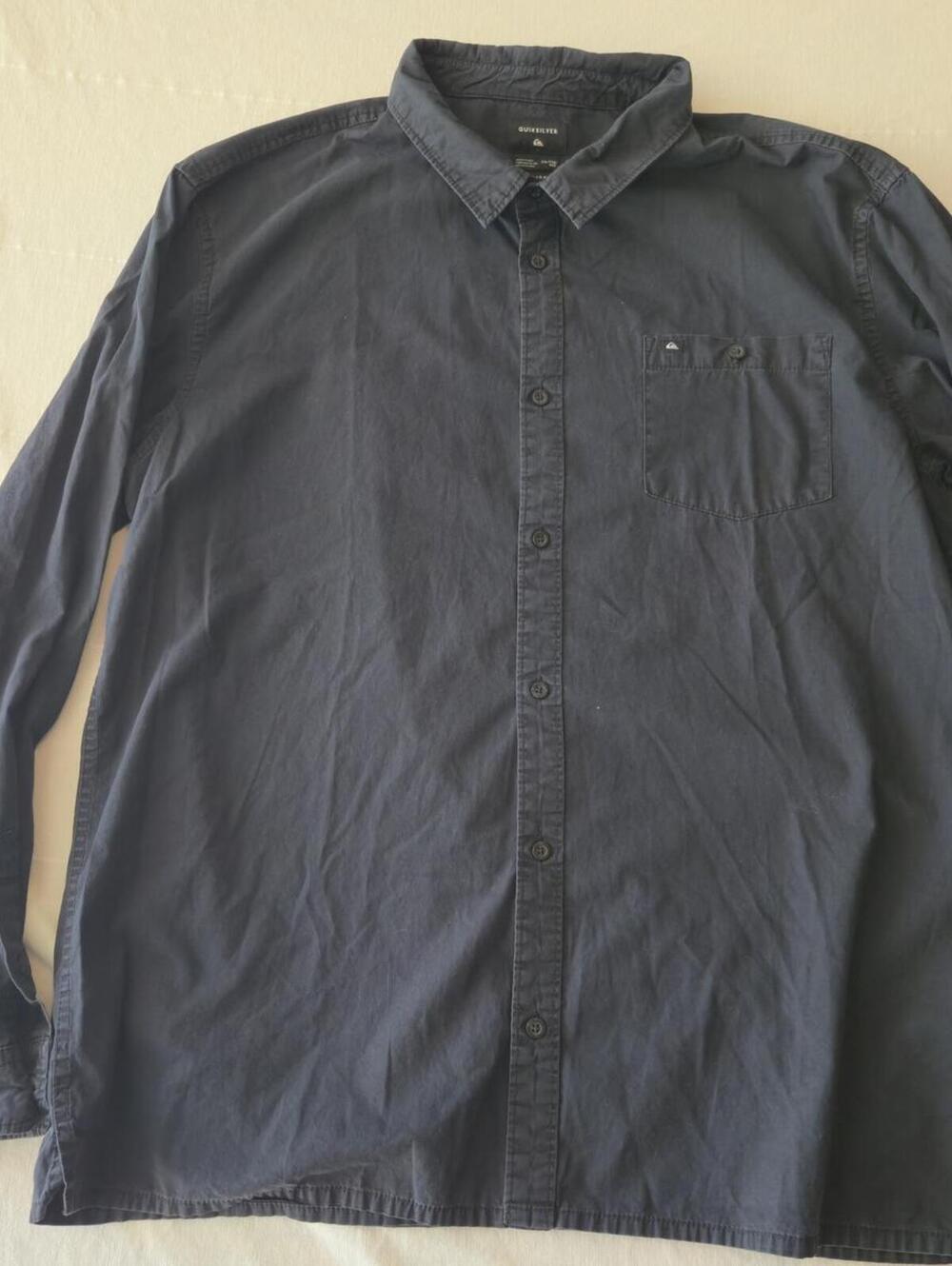 Quiksilver Men's Long Sleeve Button-Up Shirt Regular Fit Black XXL